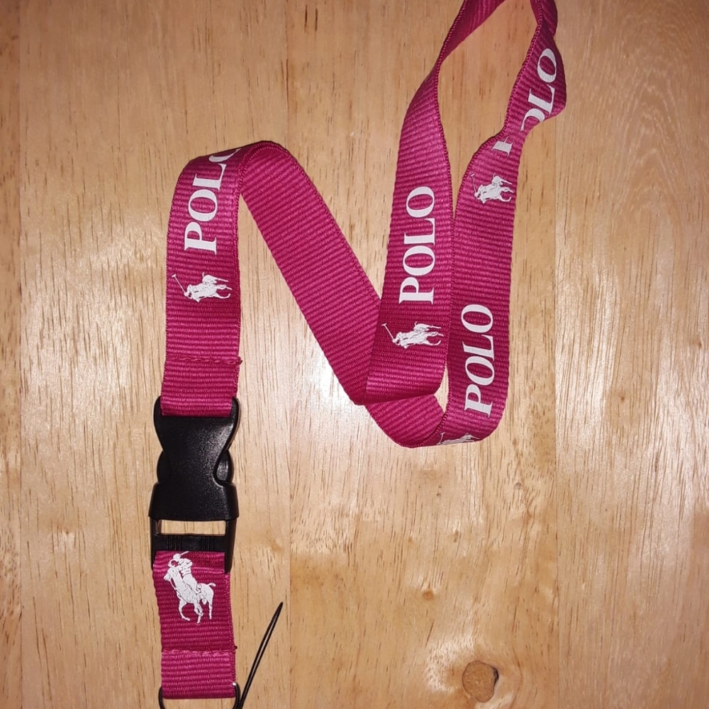 Brand New Polo Ralph Lauren Pink Logo Lanyard